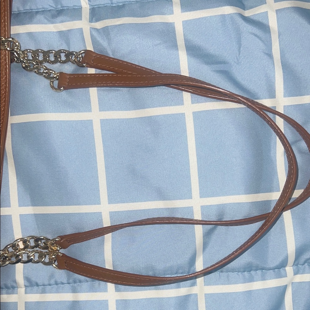 Michael Kors Tan Leather Tote with Gold Accents - Picture 6 of 7